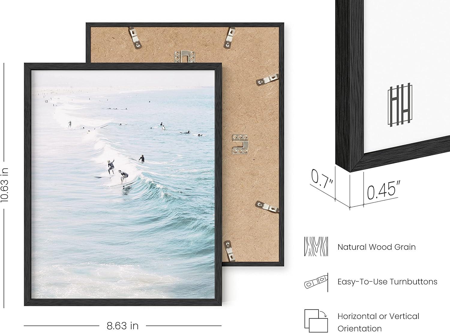 HAUS AND HUES Beach Wall Art Prints - Set of 4 Ocean Beach Decor Art Prints | Nautical Themed Beach Wall Decor and Decorations for Home Beach Art Prints Beach Decor (Black Framed, 8 x 10)