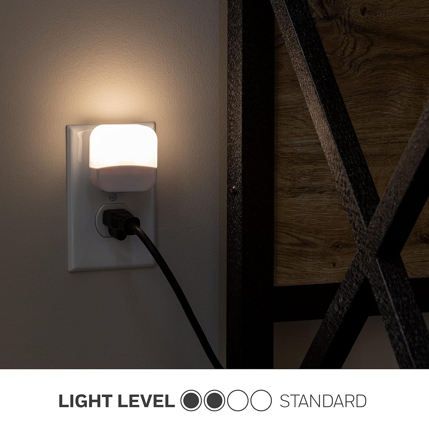 Lights by Night LED Night Light, Plug-in, Dusk to Dawn Sensor, Home Decor, Compact, Mood Lighting, Ambient Lighting, Ideal for Kids Bedroom, Bathroom, Kitchen, Hallway, 58802, 6 Pack, White