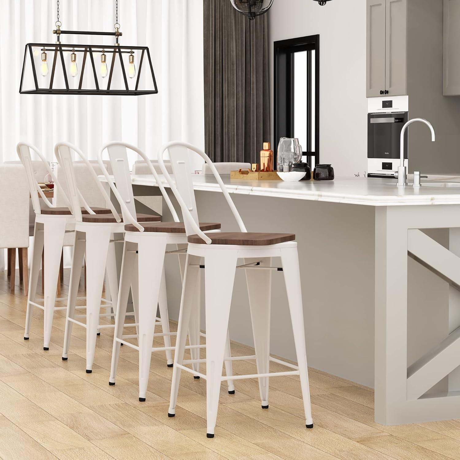 Williston Forge Tauber Swivel Counter Stool (Set of 4)