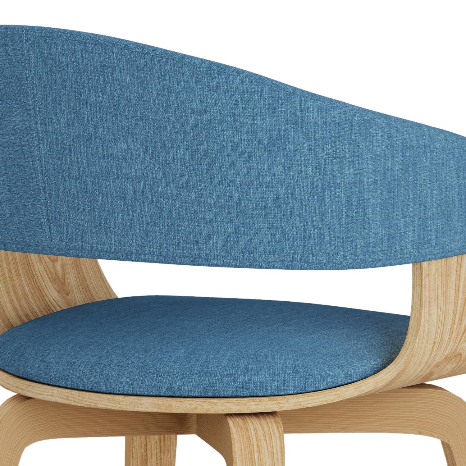 Lowell Bentwood Upholstered Dining Chair with Curved Backrest in Mid-Century Modern Style