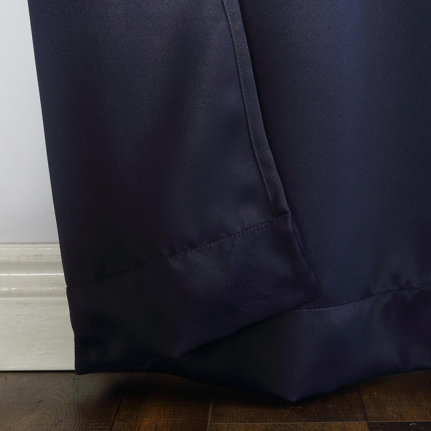 40"x84" Sun Zero Blackout Kenneth Energy Saving Grommet Curtain Panel Navy Blue: Modern Thermal Insulated, Noise Reduction