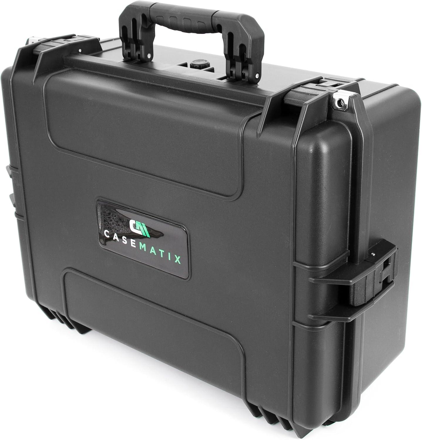 CASEMATIX 23" Waterproof Hard Case with Customizable Foam for Electronics, Tools and Accessories - Hard Shell Plastic Case with Pre-Diced Travel Case Foam Interior