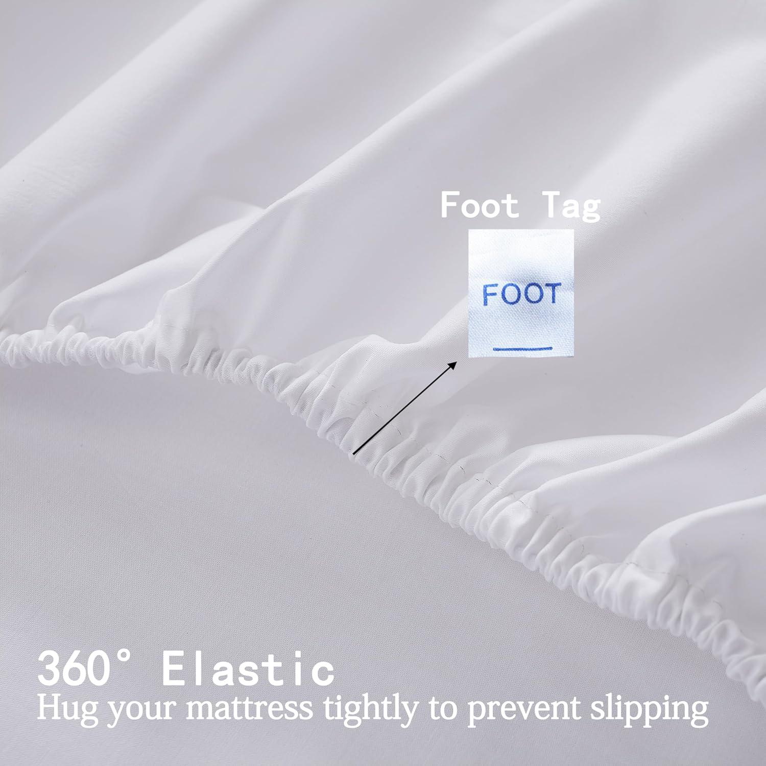 King Size 100% Egyptian Cotton Fitted Sheets 600 Thread Count 16" Deep Pocket, Ultra-Soft Hotel Luxury, Durable, Breathable and Comfy Bottom Sheet (1 Pack King Fitted Sheet, White)