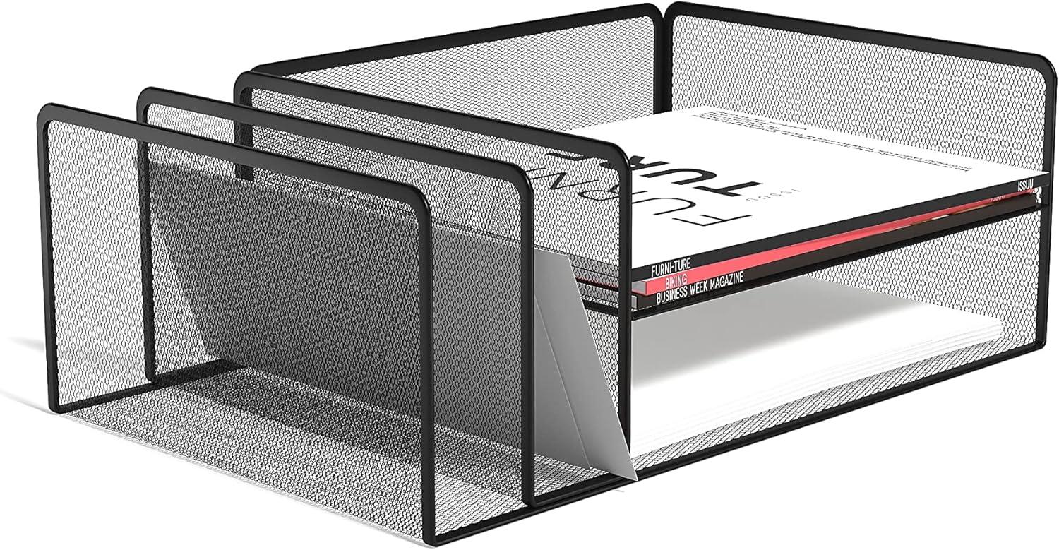 TRU RED 4 Compartment Wire Mesh Horizontal File Organize TR57538-CC