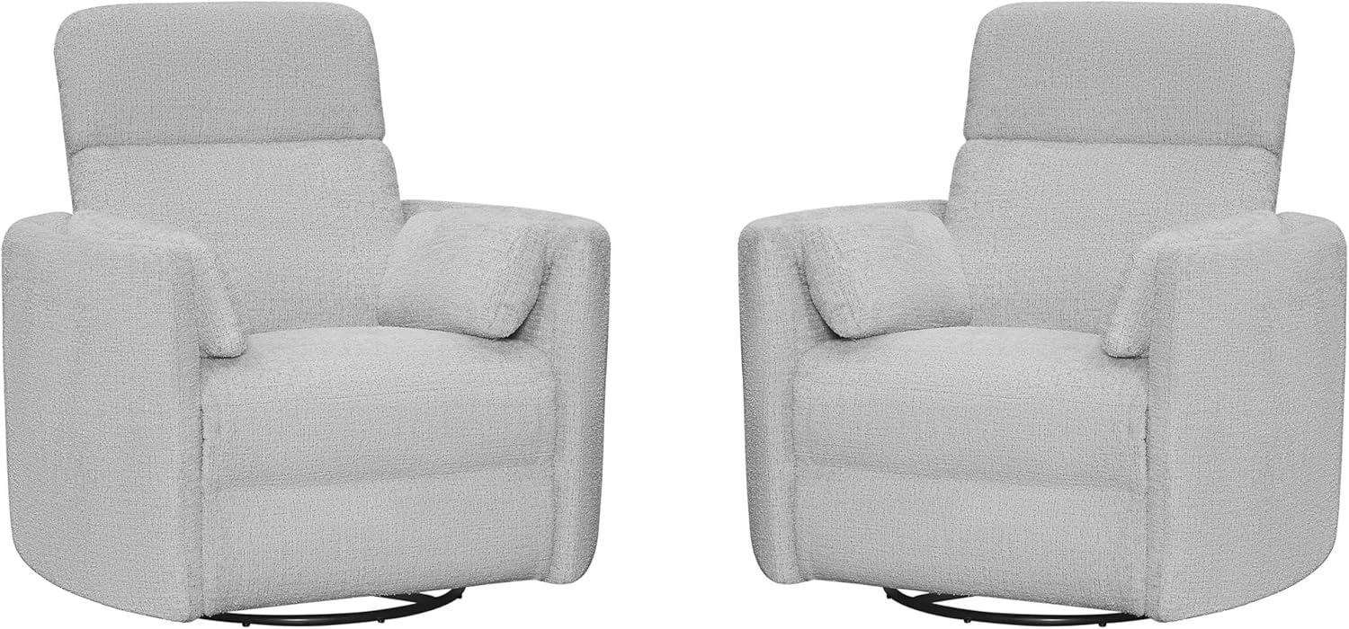 Florence Heron Leather Swivel Wood Recliner