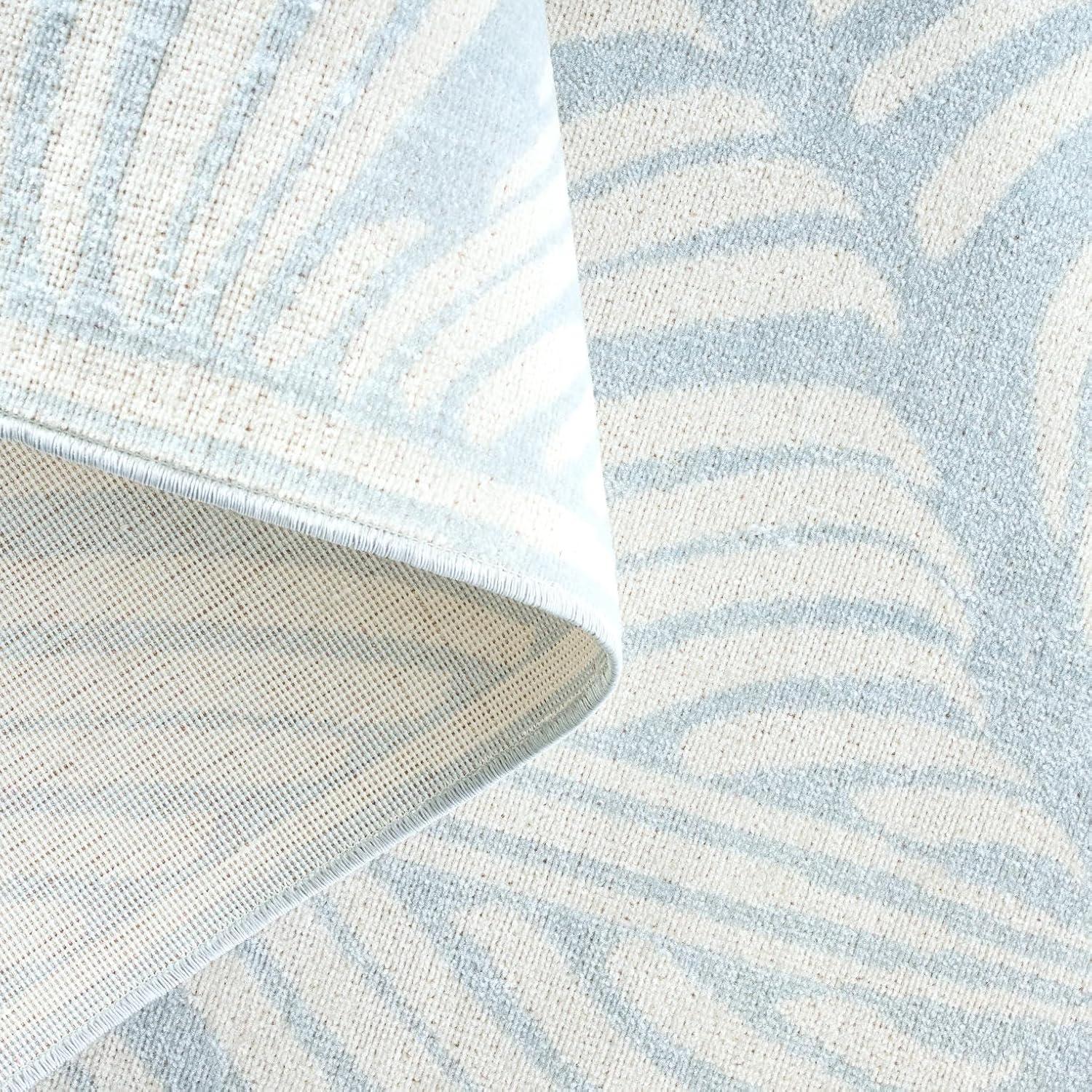 TOMMY BAHAMA Lanai Palm Leaves Indoor Outdoor Area Rug Blue/Ivory