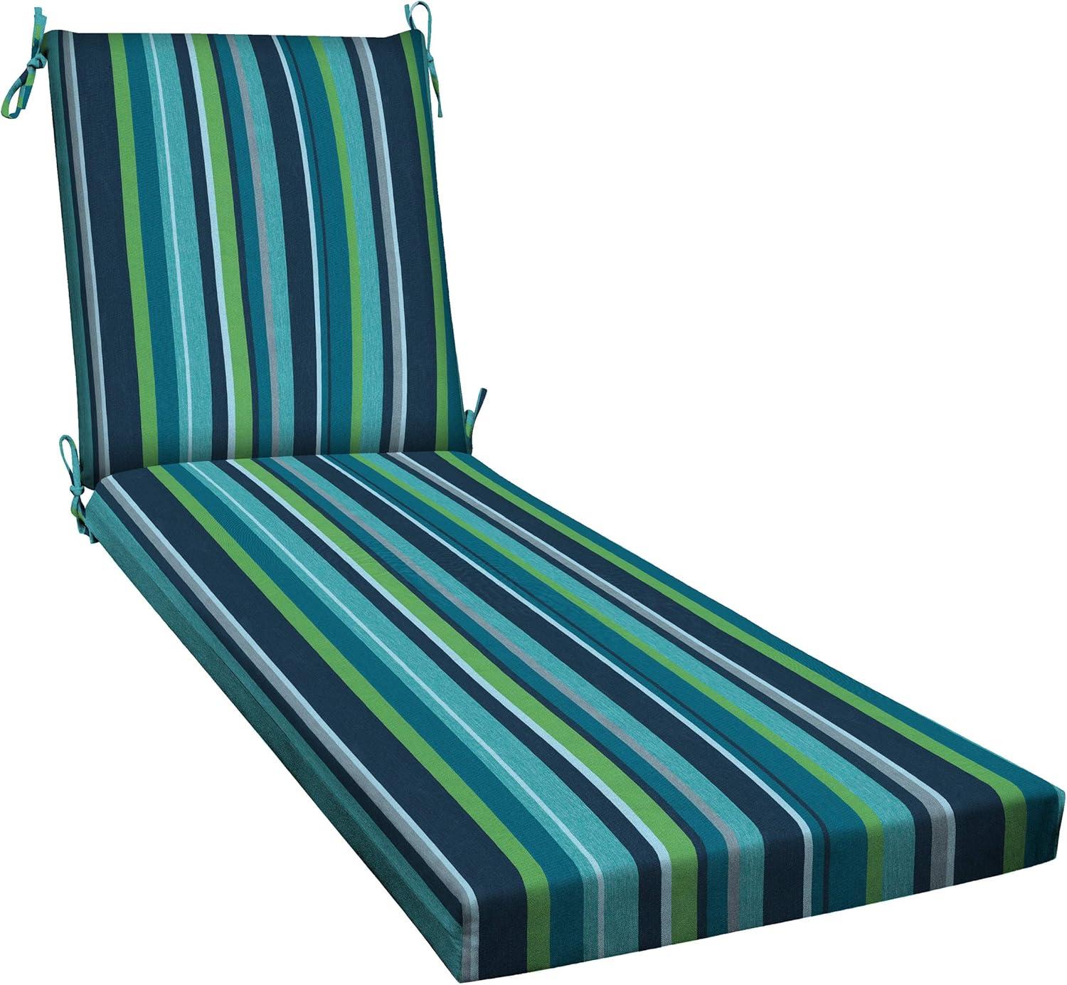 Honeycomb Outdoor Chaise Lounge Cushion - Stripe Poolside