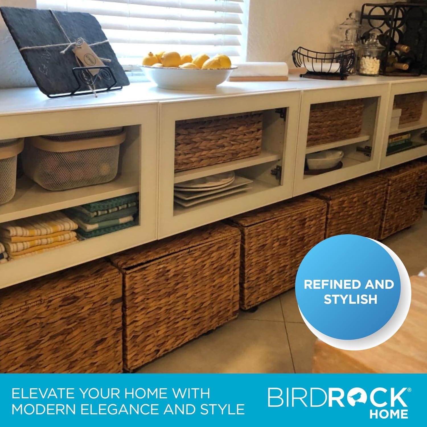 BirdRock Home Seagrass Rolling File Cabinet - Natural