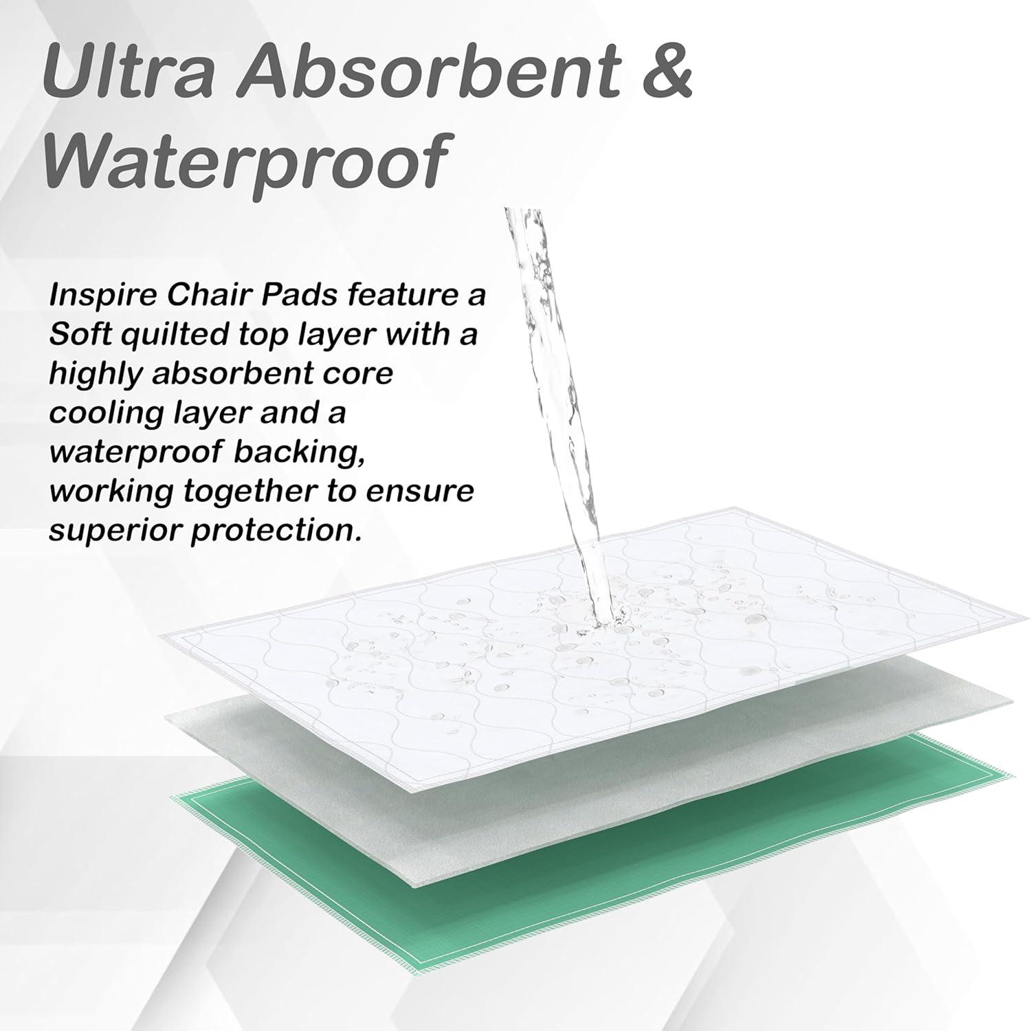 Inspire Washable and Reusable Incontinence Chair Pads | 3 Pack Chucks Pads (18 X 24)