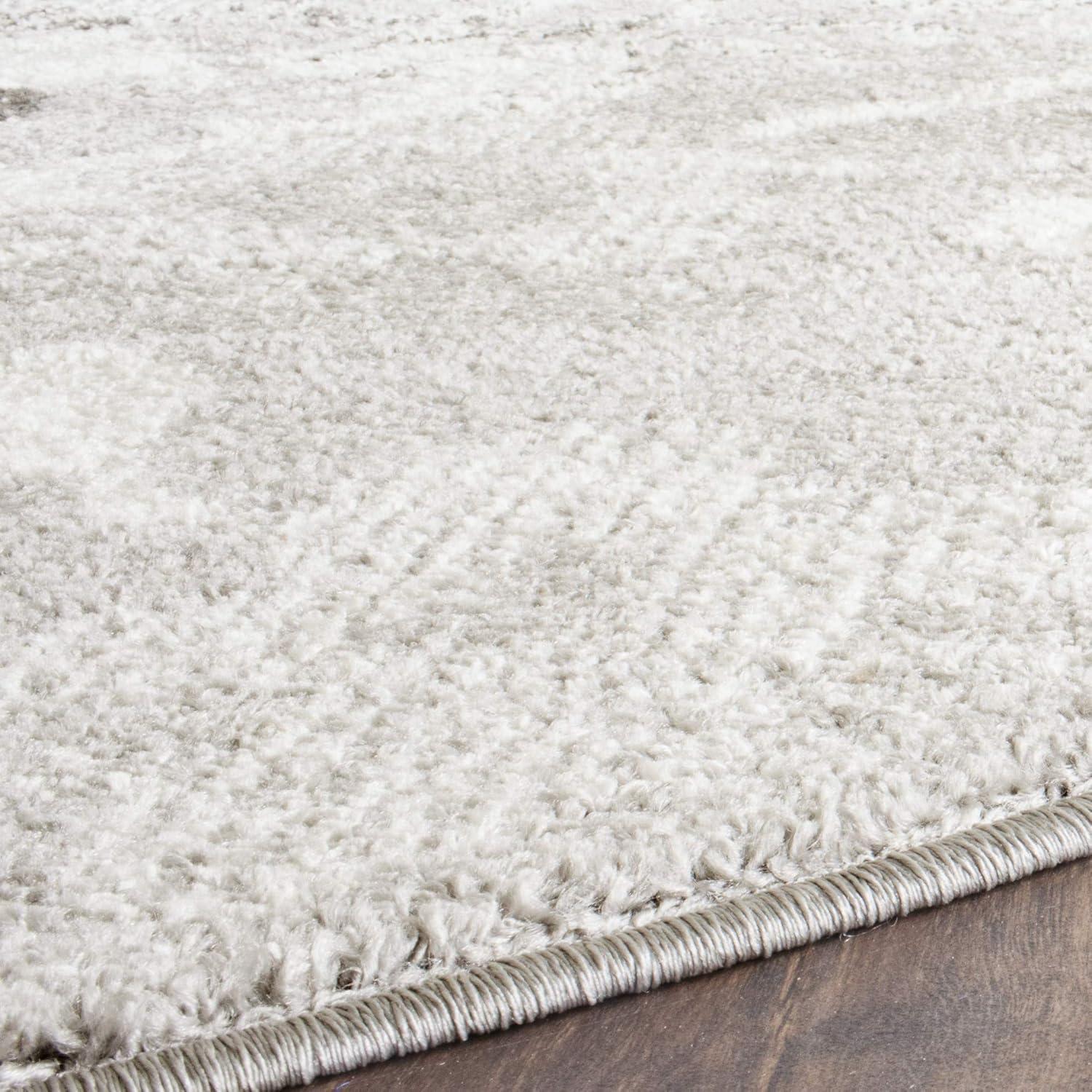 Adirondack ADR114 Machine Made Indoor Area Rug - Silver/Ivory - 6' Round - Safavieh