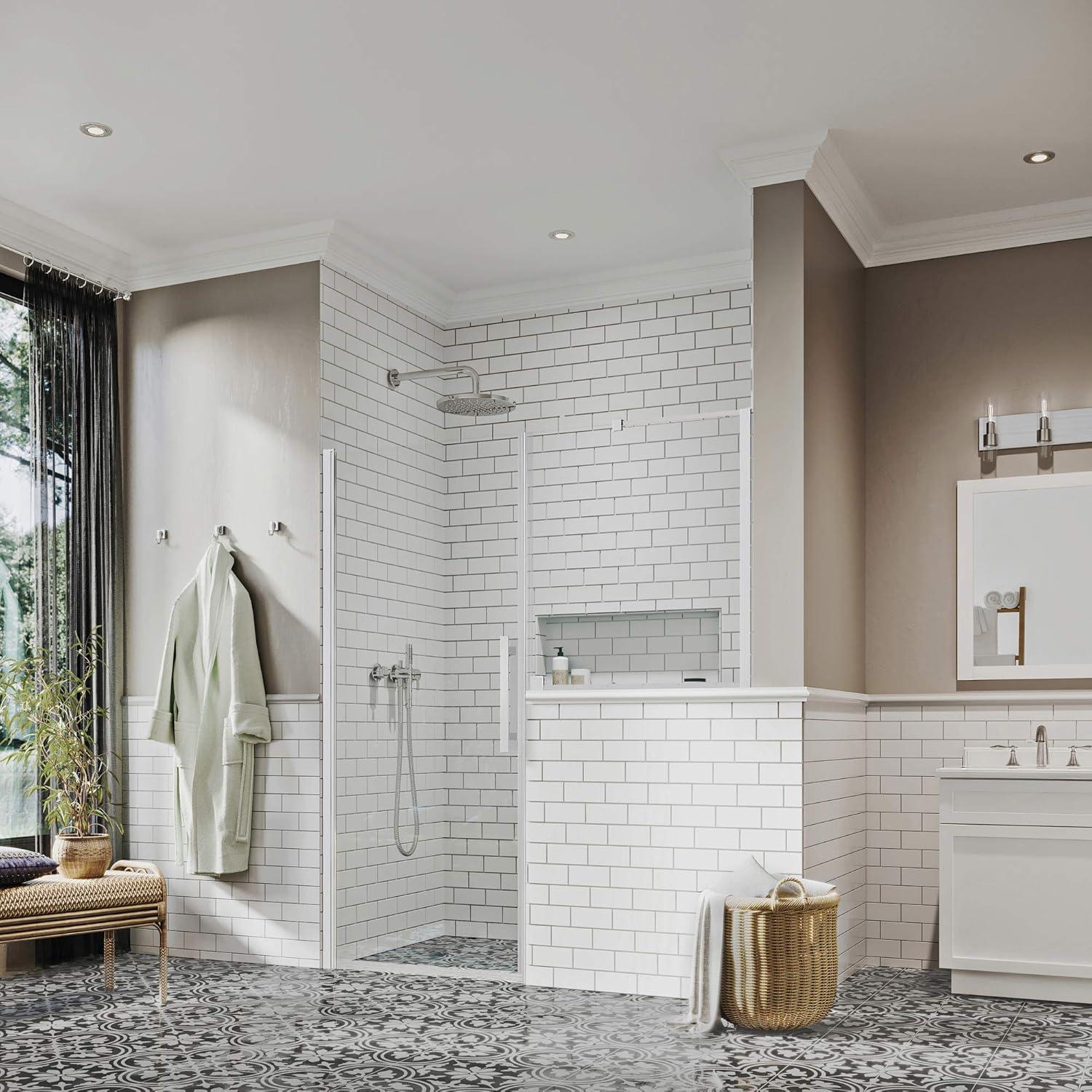 OVE Decors Endless PA05A0100 Pasadena, Buttress Alcove Frameless Shower Door, 57 13/16 to 59 13/16 in. W x 72 in. H, in Chrome