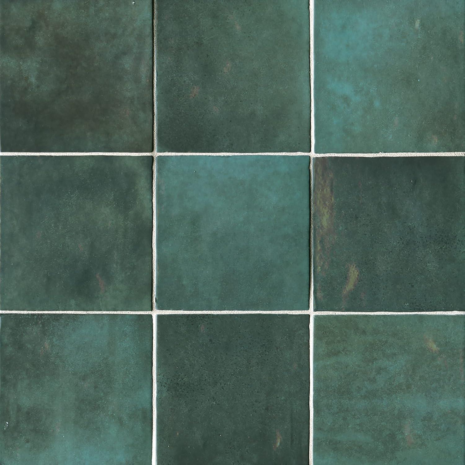 Bedrosians Cloe Gloss Ceramic Tile 5" x 5", Green (57-Pack, 10.83 SF)