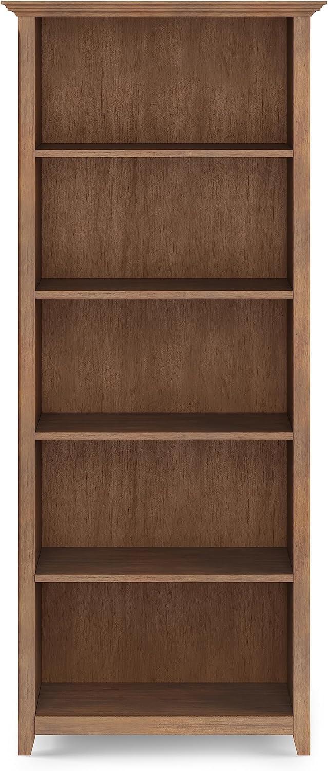 Simpli Home Amherst 30"W Solid Wood 5 Shelf Bookcase with Adjustable Shelves & Reviews | Wayfair