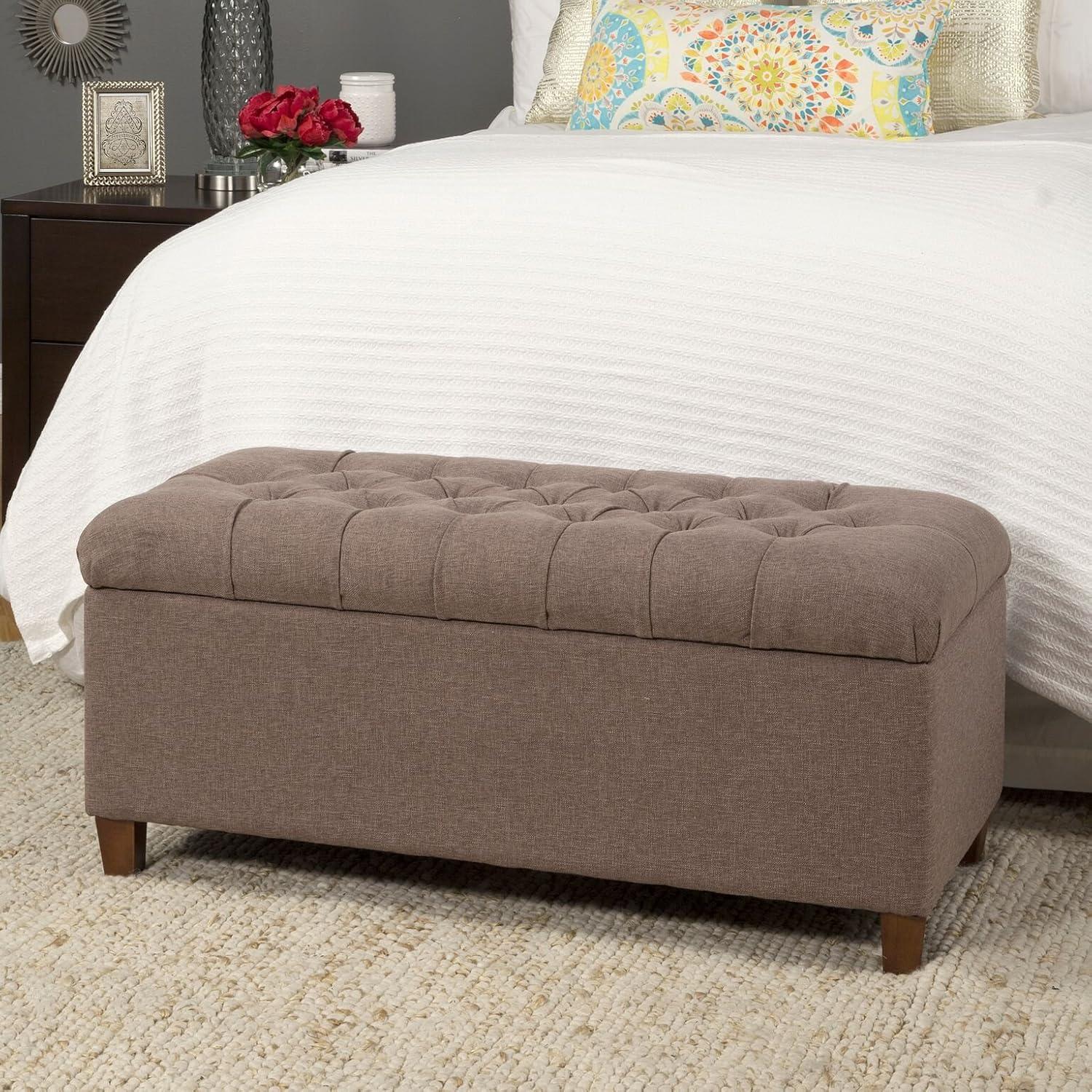 HomePop Ainsley Button Tufted Storage Bench, Multiple Colors