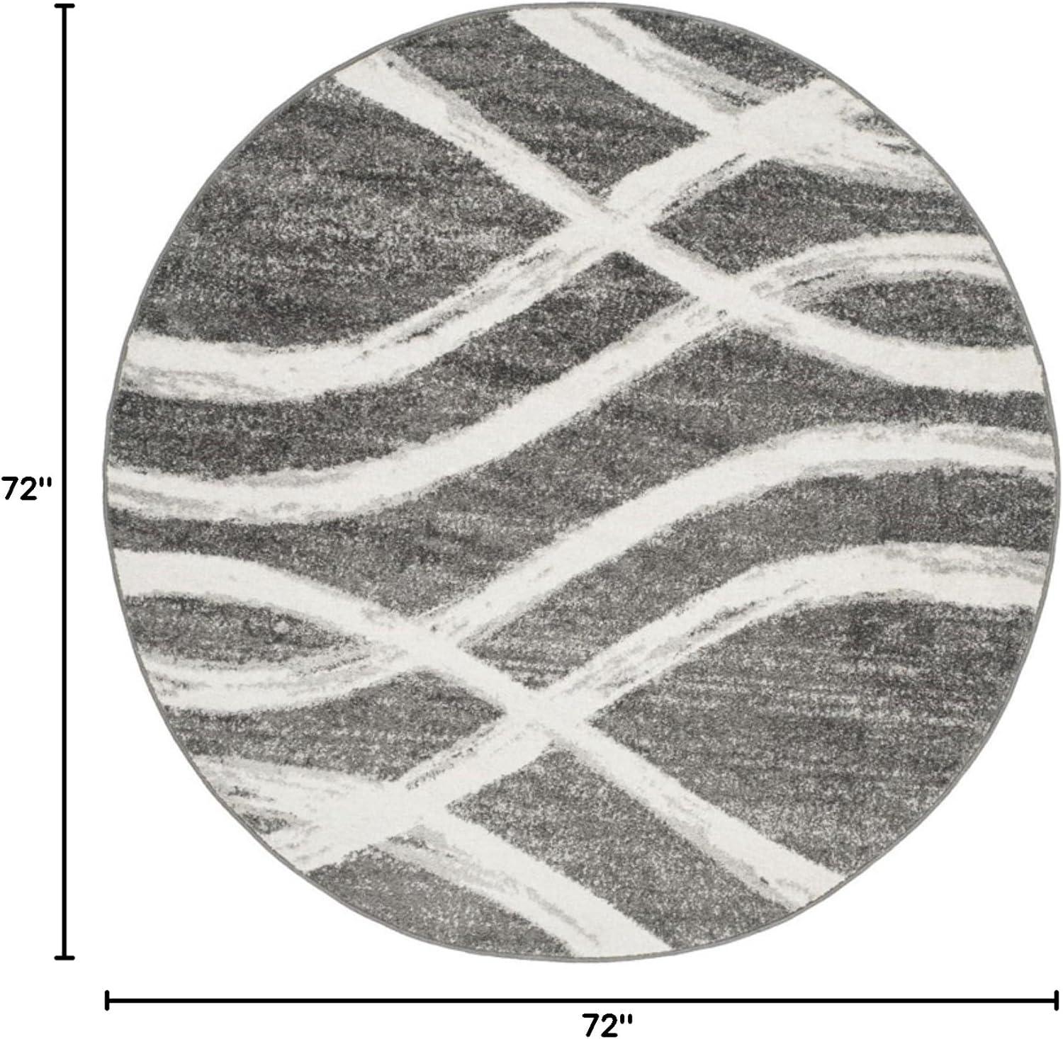 Adirondack ADR125 Machine Made Indoor Area Rug - Grey/Cream - 6'x6' - Safavieh