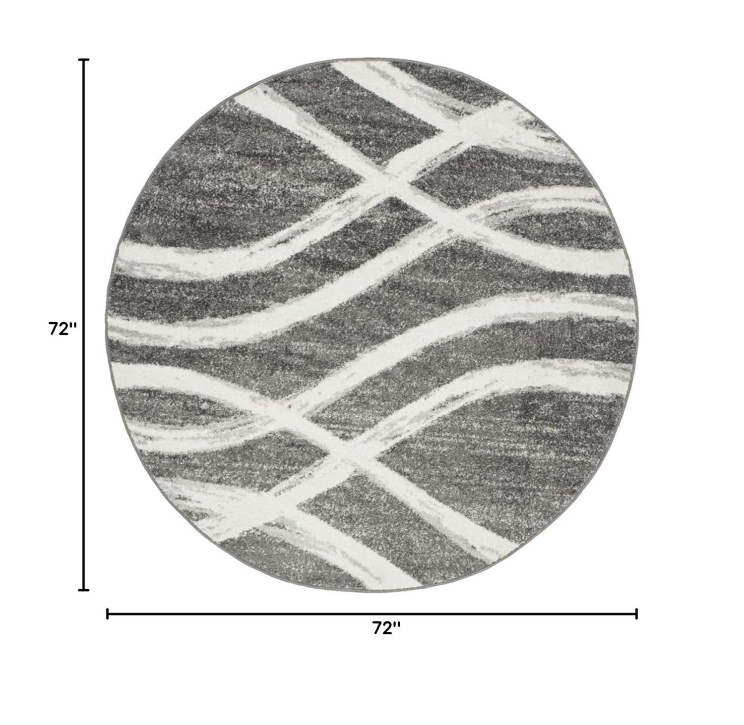 Adirondack ADR125 Machine Made Indoor Area Rug - Grey/Cream - 6'x6' - Safavieh