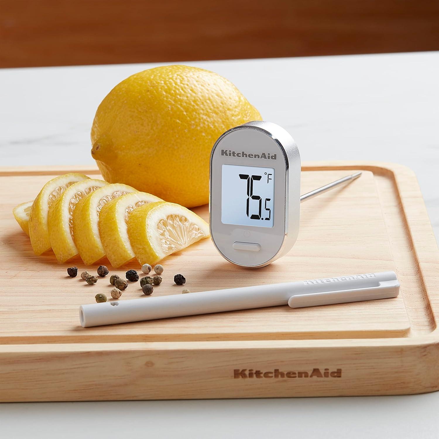 KitchenAid Digital Pivoting Kitchen Cooking Thermometer White: Meat & Food Thermometer, Digital Display, -40 to 482°F