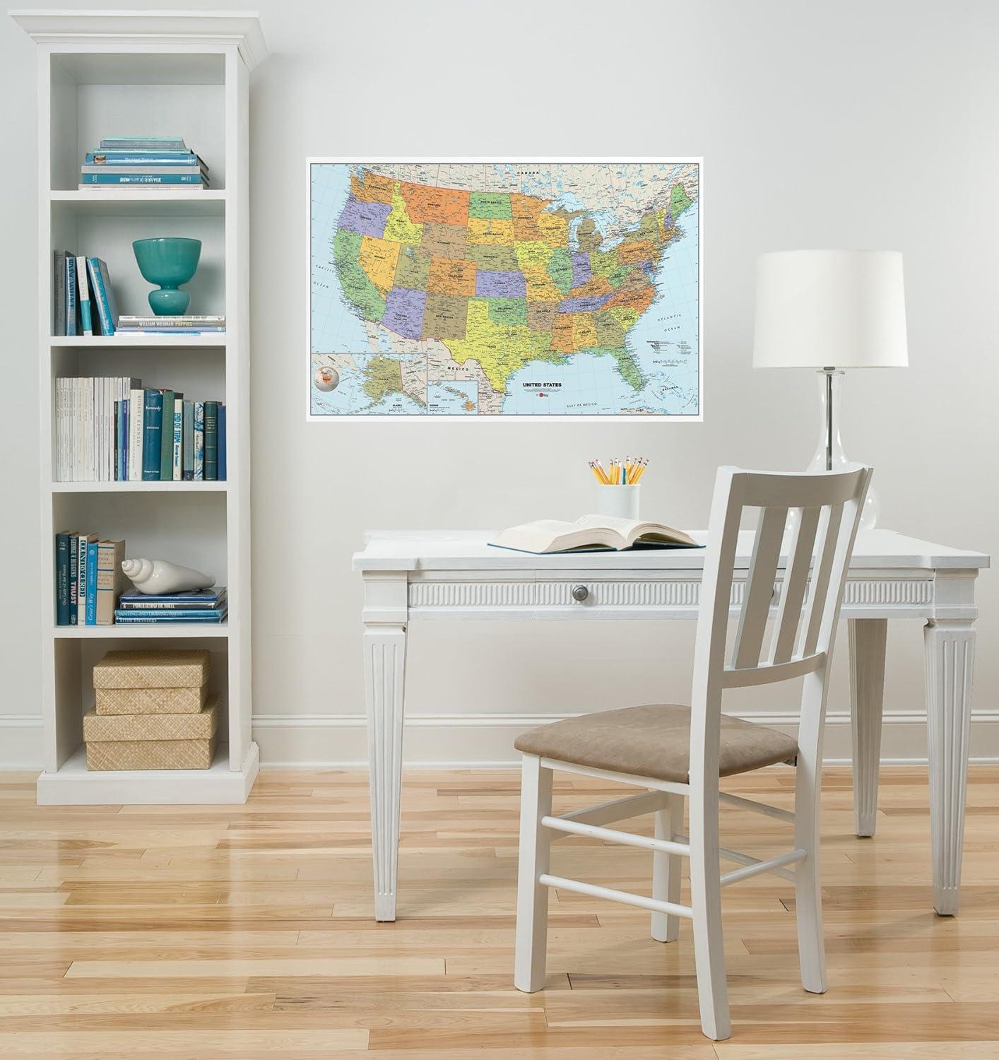 Multicolor USA Dry Erase Map for Kids