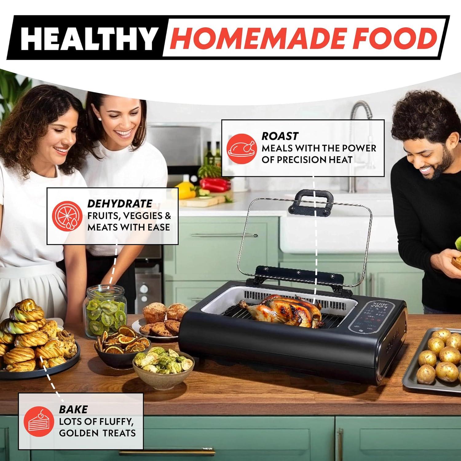 Gourmia Gourmia 6?Qt Smokeless Indoor Grill & Air Fryer FoodStation with Smoke Extracting Technology