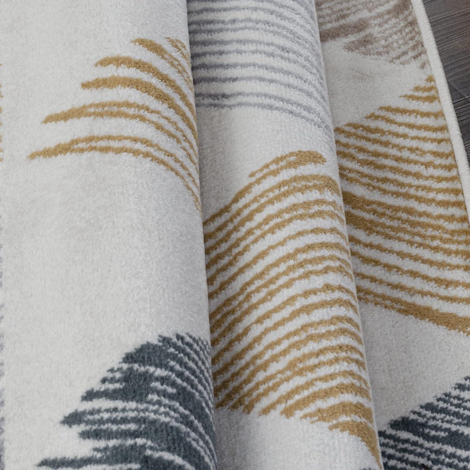 Superior Indoor Area Rug for Living/Dining/Family Room, Bedroom, Kitchen, Playroom, Durable Rug for Home and Office, On Tile & Carpet, Modern Geometric Casual, Adrija Collection - 8' x 10', Bone