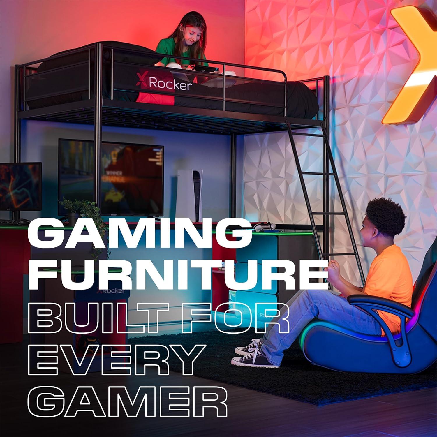 X Rocker Orion eSports Gaming Bed Frame with TV Mount, Child/Teen, Black/Red, Twin, 42.5" H