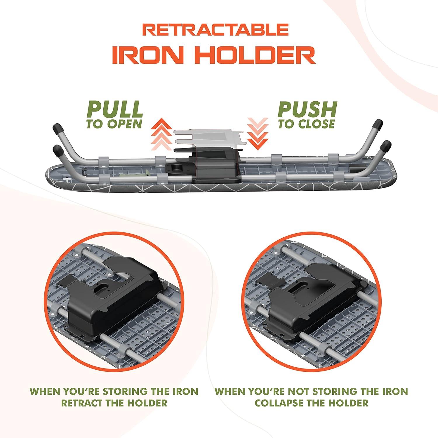 XABITAT Table Top Ironing Board with Wall Mount, D-Crease, Portable Space Saving Mini Laundry Room Iron Board, Foldable Small Ironing Board with Iron Holder, Green