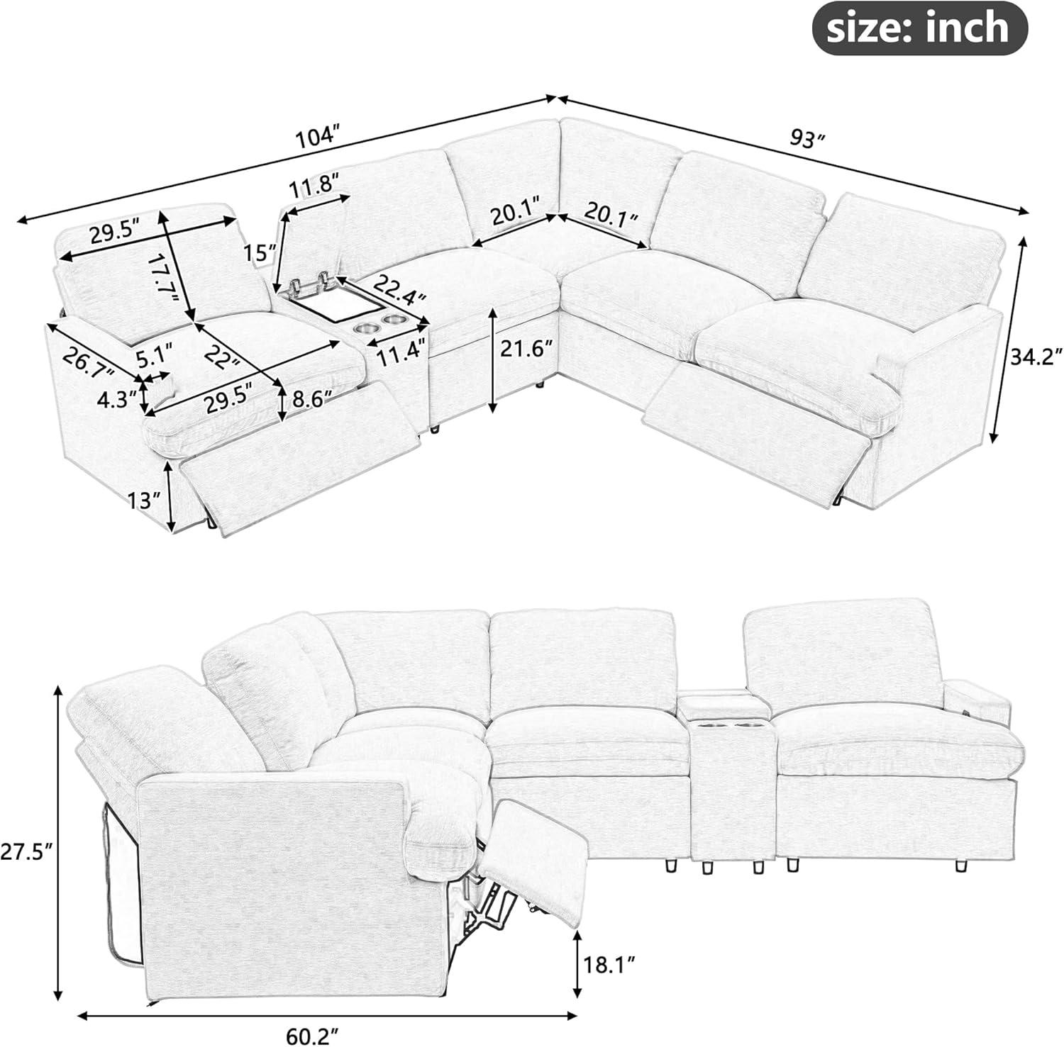 LUMISOL Large Corduroy Fabric Sofa Couch with Ottoman for Living Room, L Shaped Sectional Sofa Couch, 98" L Modular Corner Sectional Sofa for Spacious Space Office, Beige
