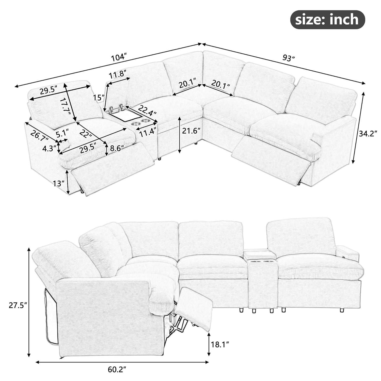 LUMISOL Large Corduroy Fabric Sofa Couch with Ottoman for Living Room, L Shaped Sectional Sofa Couch, 98" L Modular Corner Sectional Sofa for Spacious Space Office, Beige