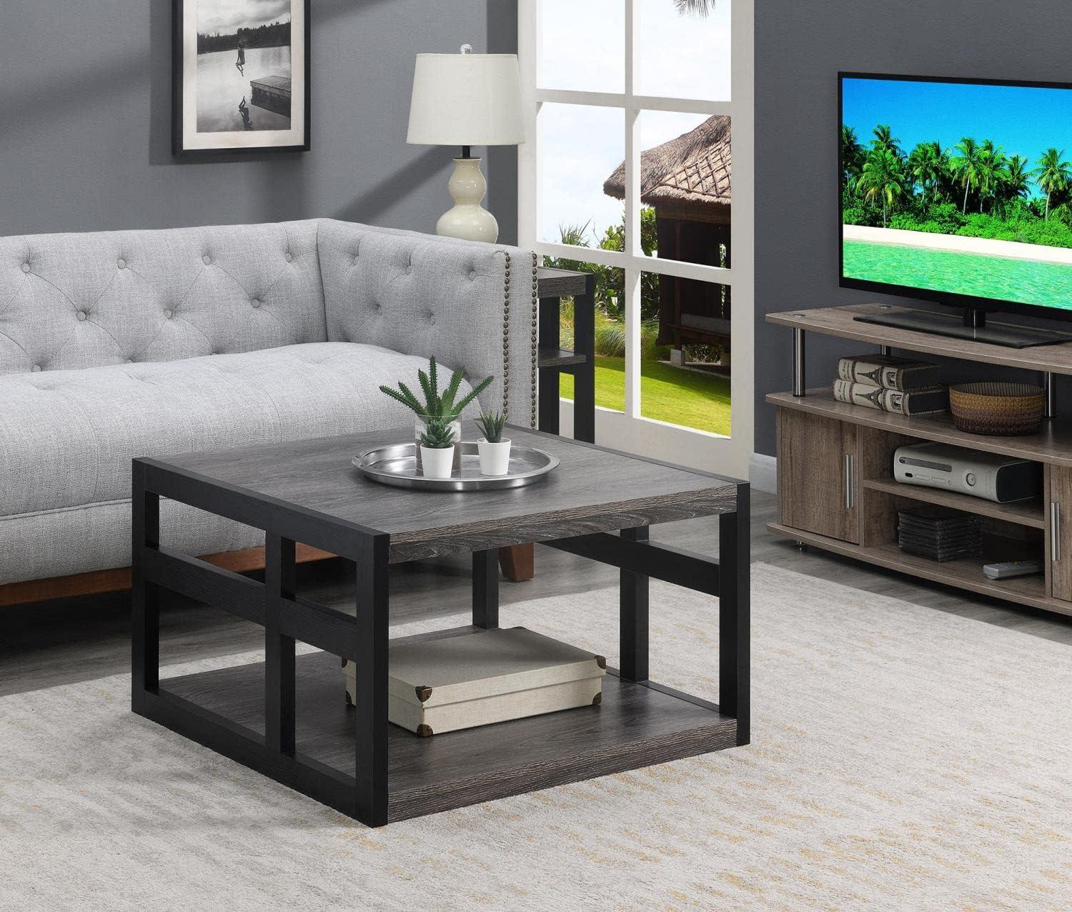 Convenience Concepts Monterey Square Coffee Table in Gray Wood Finish