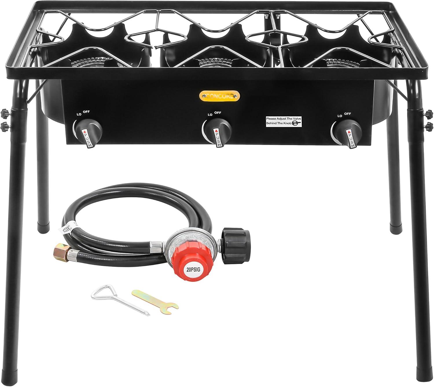 Concord Cookware Triple Burner Outdoor Stand Stove Cooker