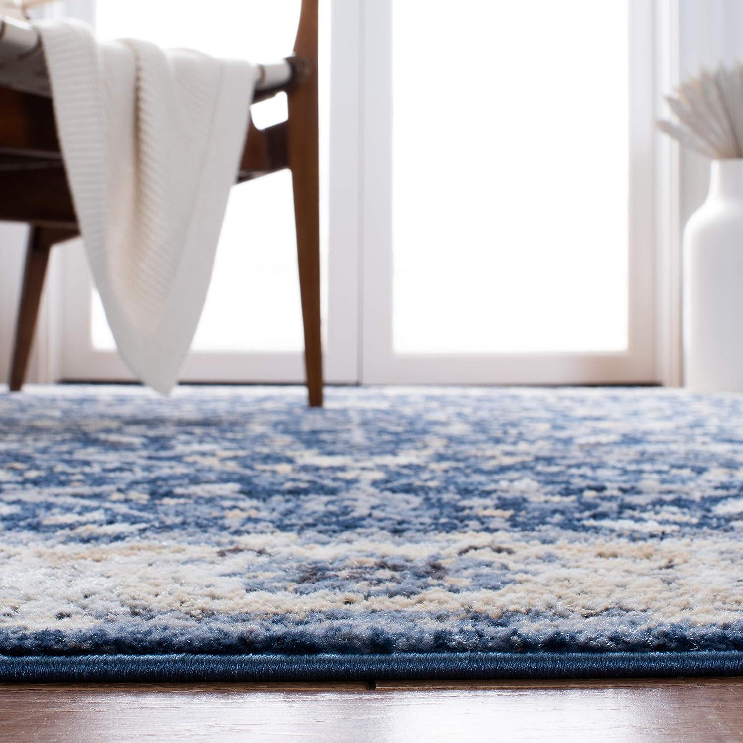 SAFAVIEH Amelia Emmalyn Floral Area Rug, Navy/Ivory, 8' x 10'