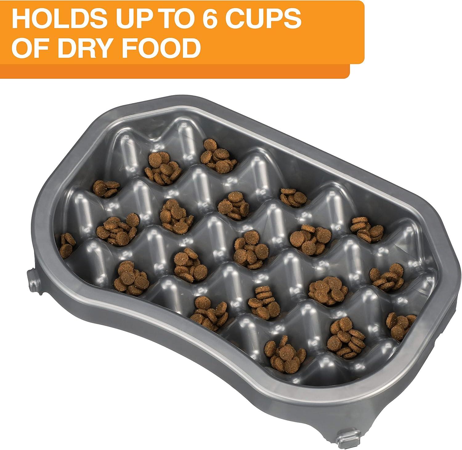 Neater Pet Brands Neater Slow Feeder to Improve Digestion, Stop Obesity, and Slow Down Eating, 6 Cups, Gunmetal