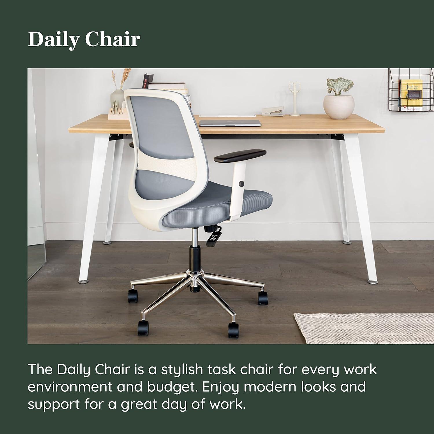 Slate Mesh and Leather Adjustable Swivel Task Chair