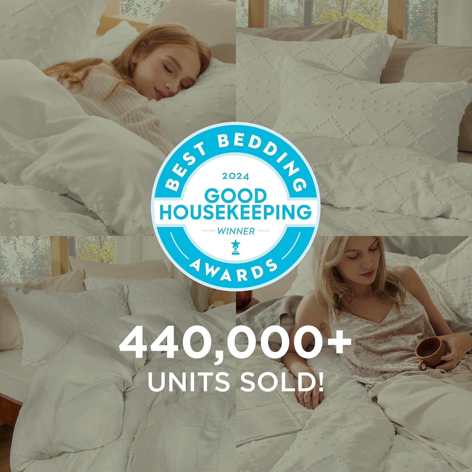 Bedsure Boho Duvet Cover King Size - Grey Breathable & Soft Boho Bedding, Machine Washable Comforter Cover for All Seasons, Includes 1 Duvet Cover 104"x90" with 2 Pillow Shams & Zipper Closure