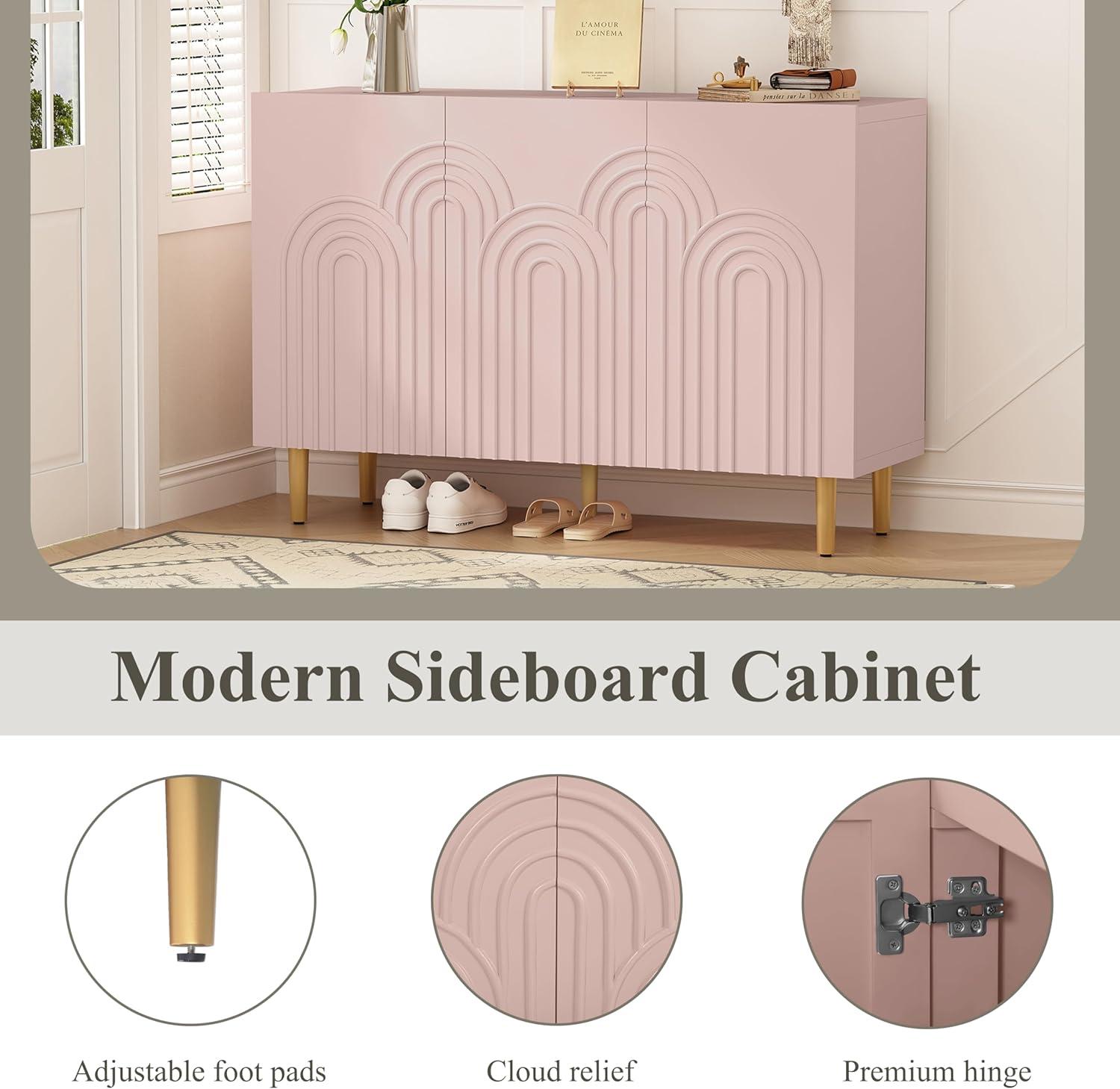 Mercer41 Sirgio 47.2'' Sideboard Buffet Cabinet with 3 Doors for Kitchen, Hallway, Living Room