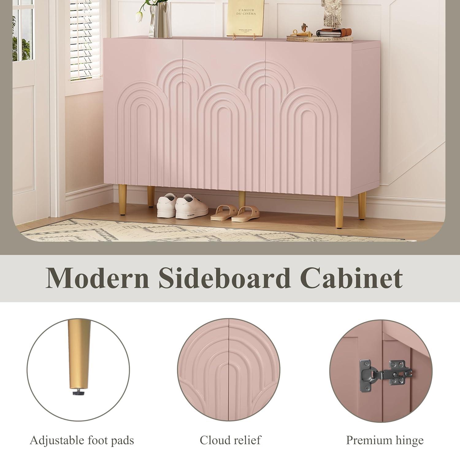Mercer41 Sirgio 47.2'' Sideboard Buffet Cabinet with 3 Doors for Kitchen, Hallway, Living Room