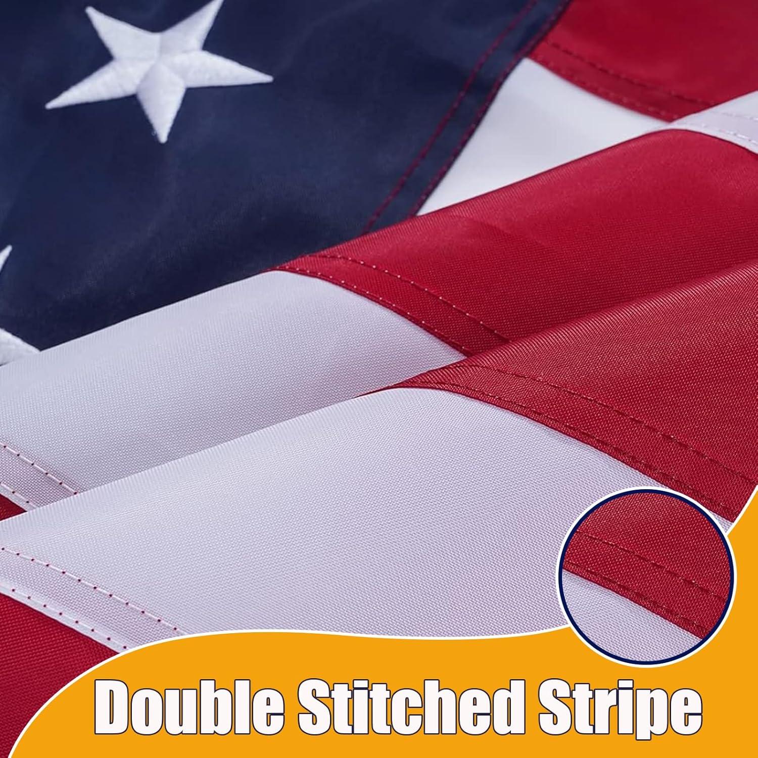 American flag USA flag 3x5FT-Embroidered Stars Flag Double Stitched Sewn Stripes Outdoors Indoors Heavy Duty flag Brass Grommets Banner
