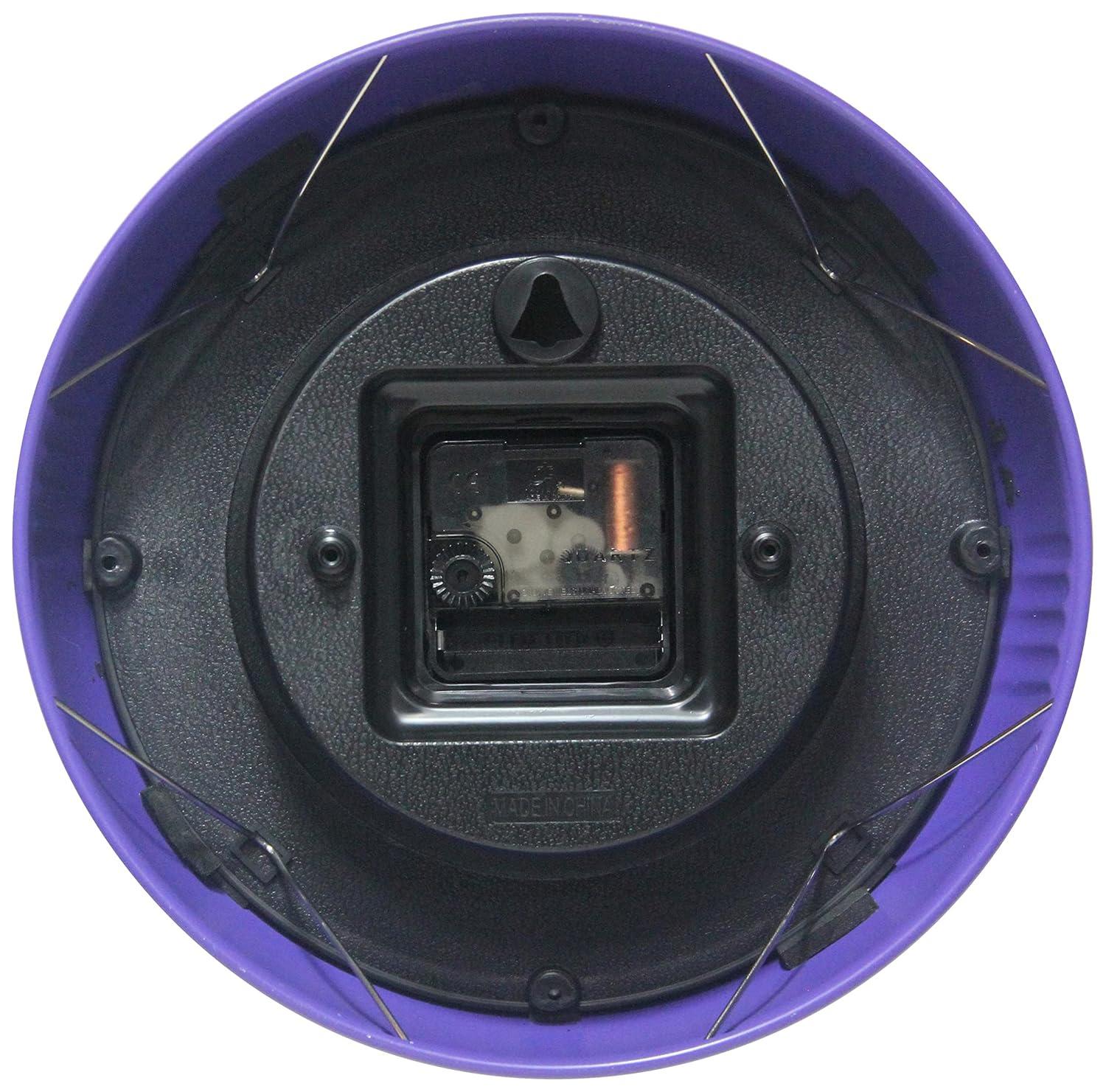 9.5" Retro Round Wall Clock Purple - Infinity Instruments: Indoor Decorative Timepiece for Kitchen