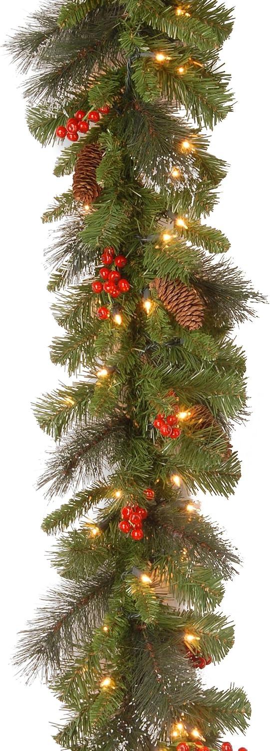National Tree Company 9ft. Crestwood Spruce Garland with Clear Lights