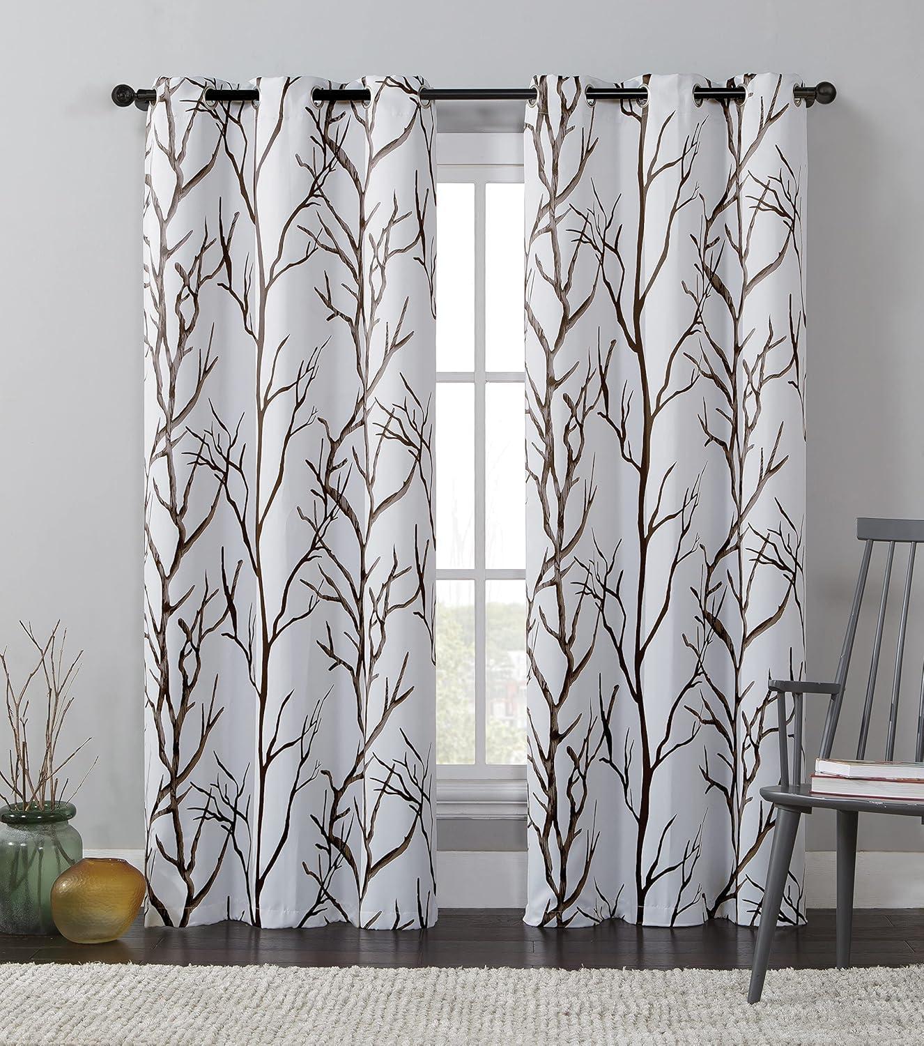 VCNY Home Kingdom Beige Branch Grommet Blackout Curtain, 40" x 84"