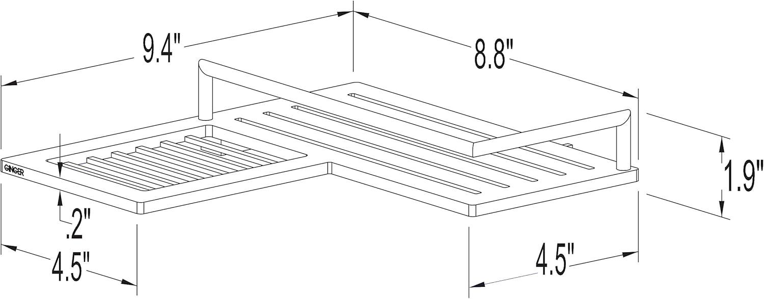 Surface Combination Left Corner Shower Shelf