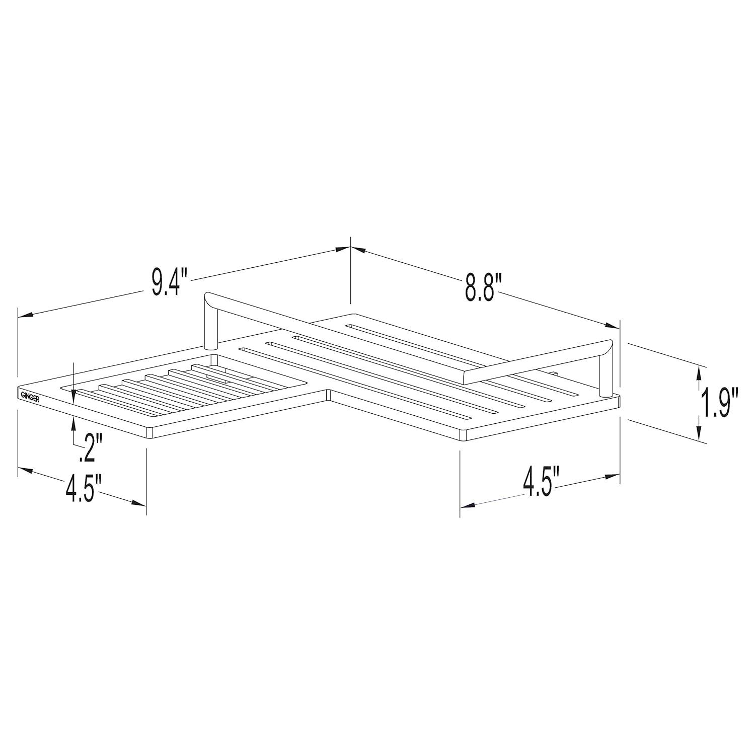 Surface Combination Left Corner Shower Shelf