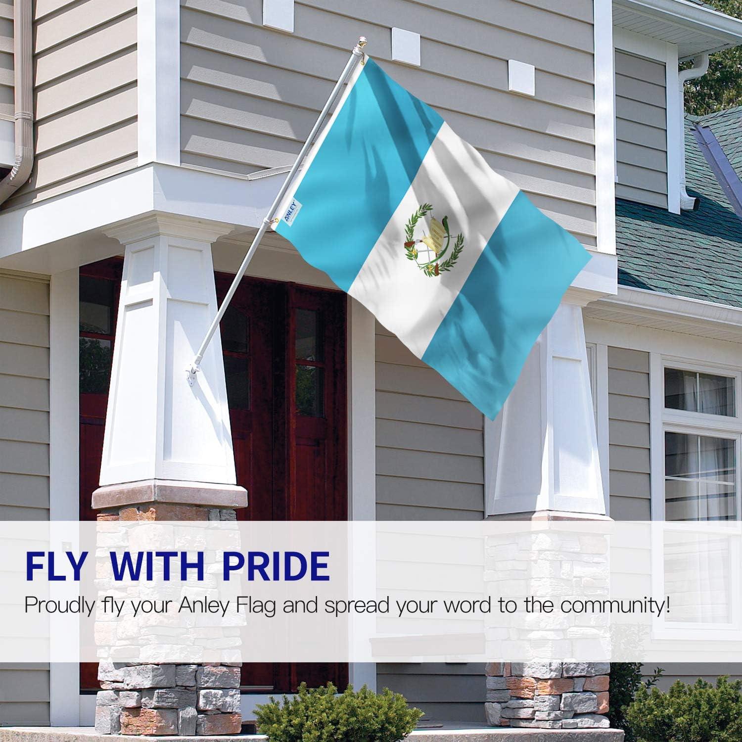 ANLEY Fly Breeze 3x5 Foot Guatemala Flag - Vivid Color and UV Fade Resistant - Canvas Header and Double Stitched - Guatemalan Country Flags Polyester with Brass Grommets 3 X 5 Ft