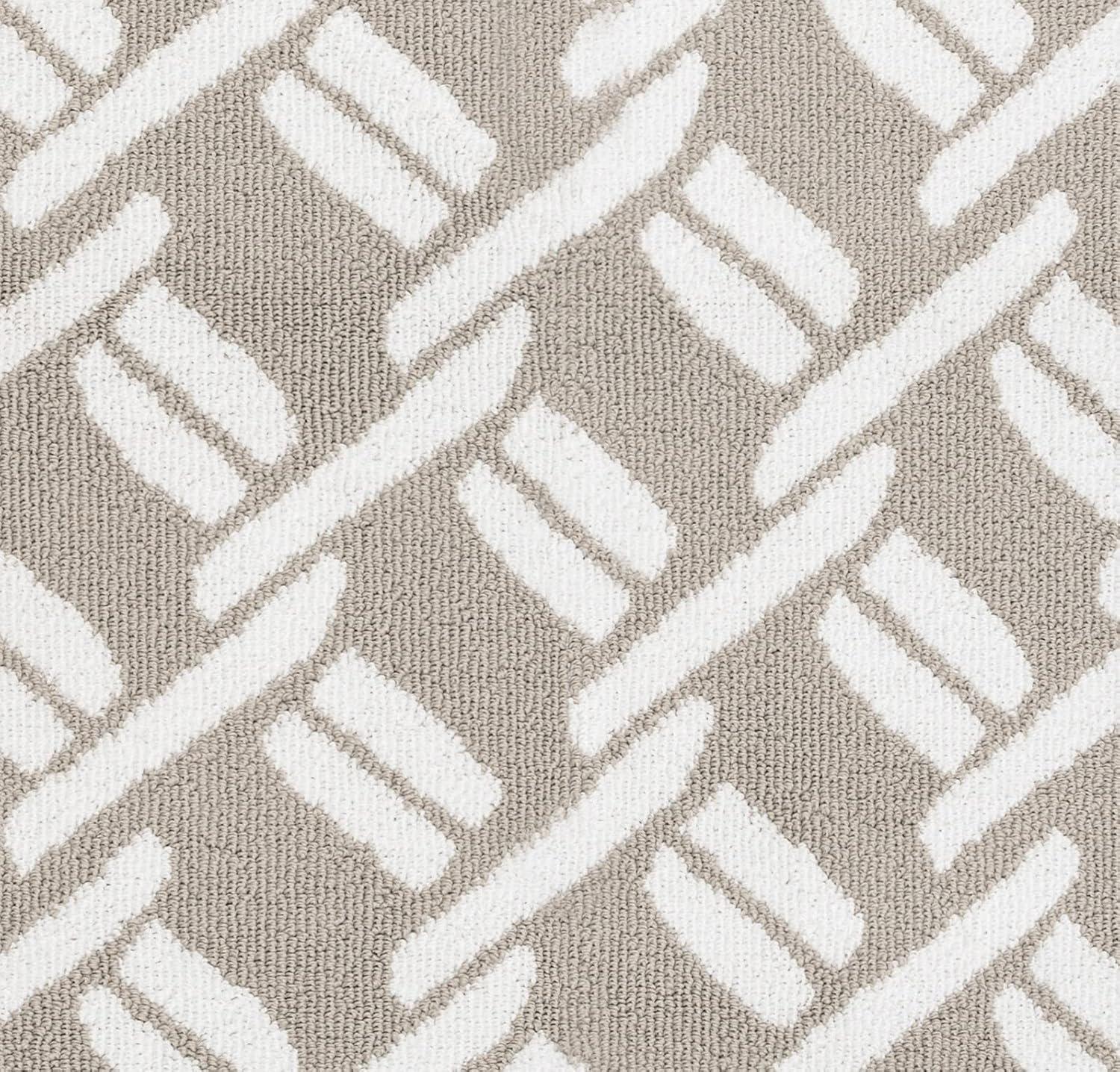 Nautica Tufted Runners Geometric Tufted All Loop Grey Area Rug