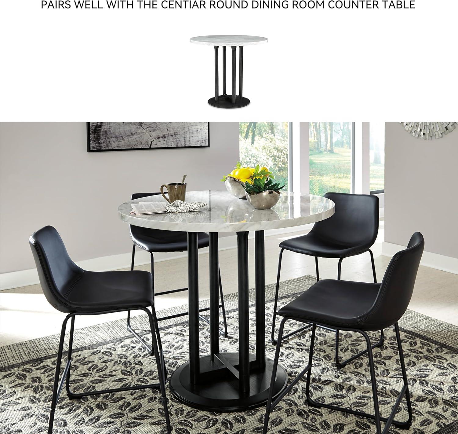 Signature Design by Ashley Centiar 24", Set of 2, Counter Height Modern Bucket Barstool