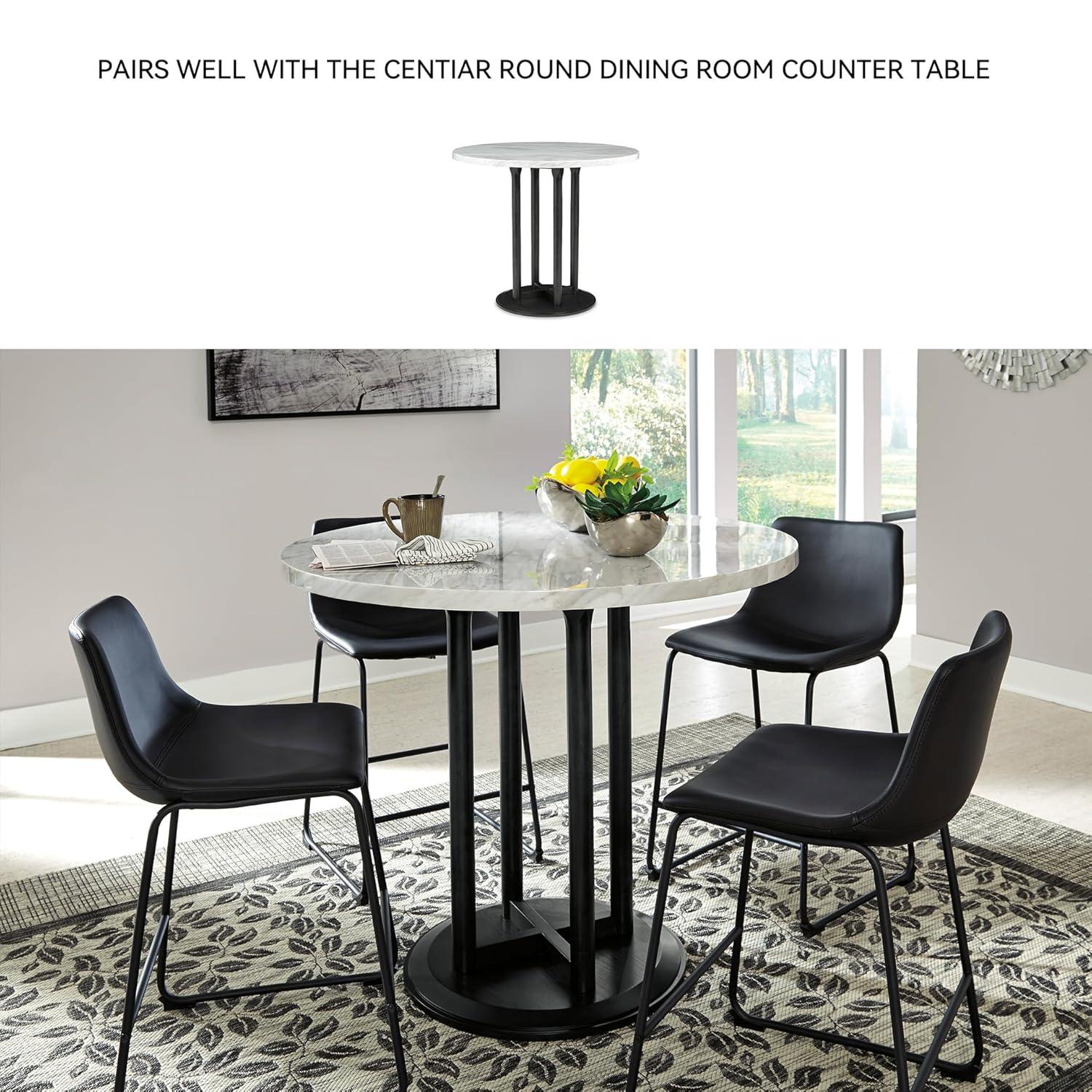 Signature Design by Ashley Centiar 24", Set of 2, Counter Height Modern Bucket Barstool