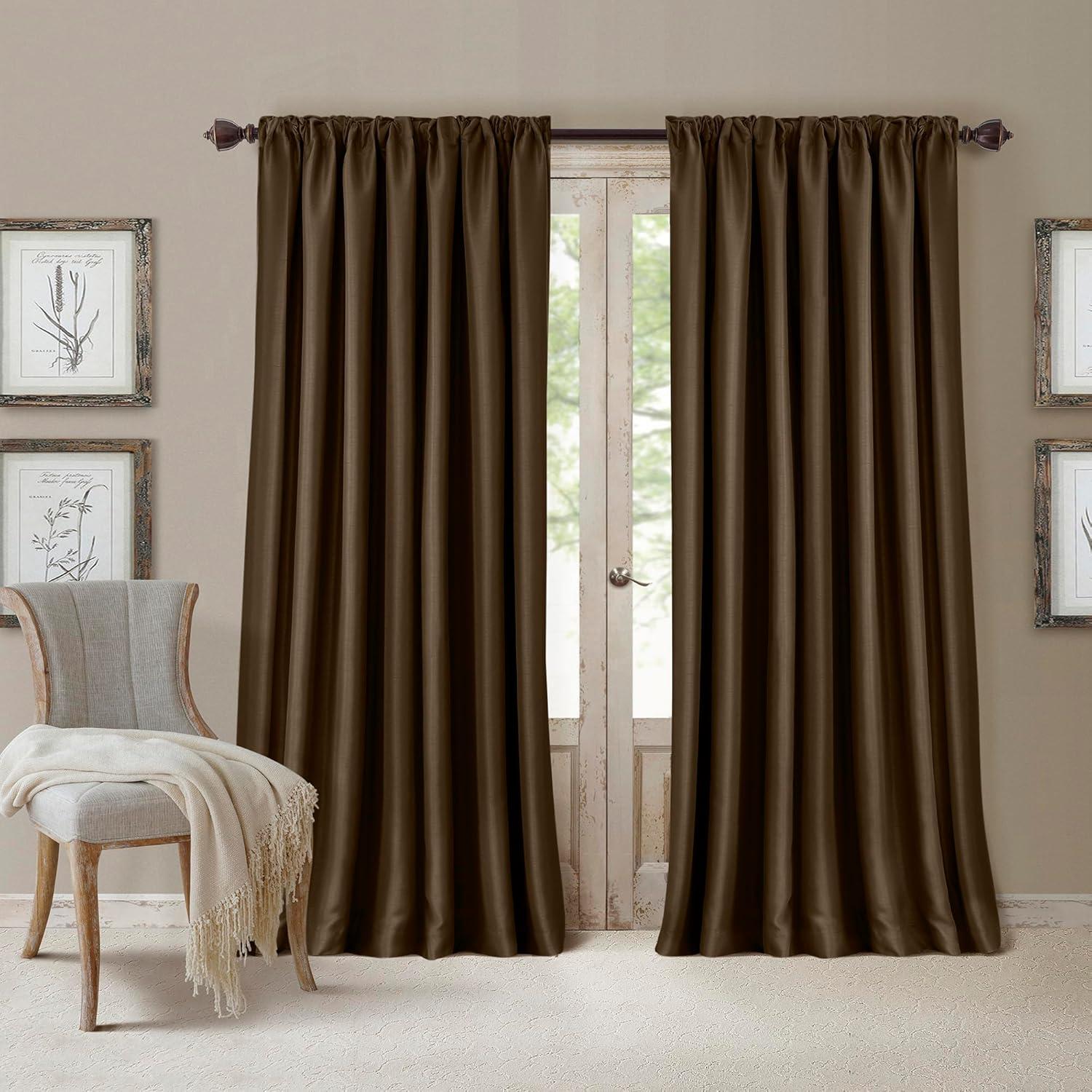 All Seasons Single Blackout Window Curtain Panel - 52" x 84" - Chocolate - Elrene Home Fashions
