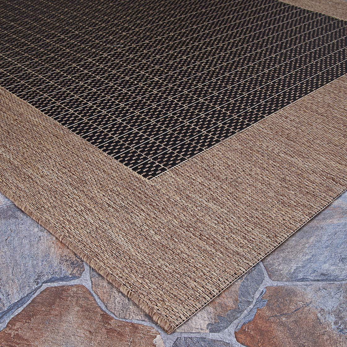 Recife Checkered Field Black-Cocoa 2' x 3'7" Indoor/Outdoor Rug