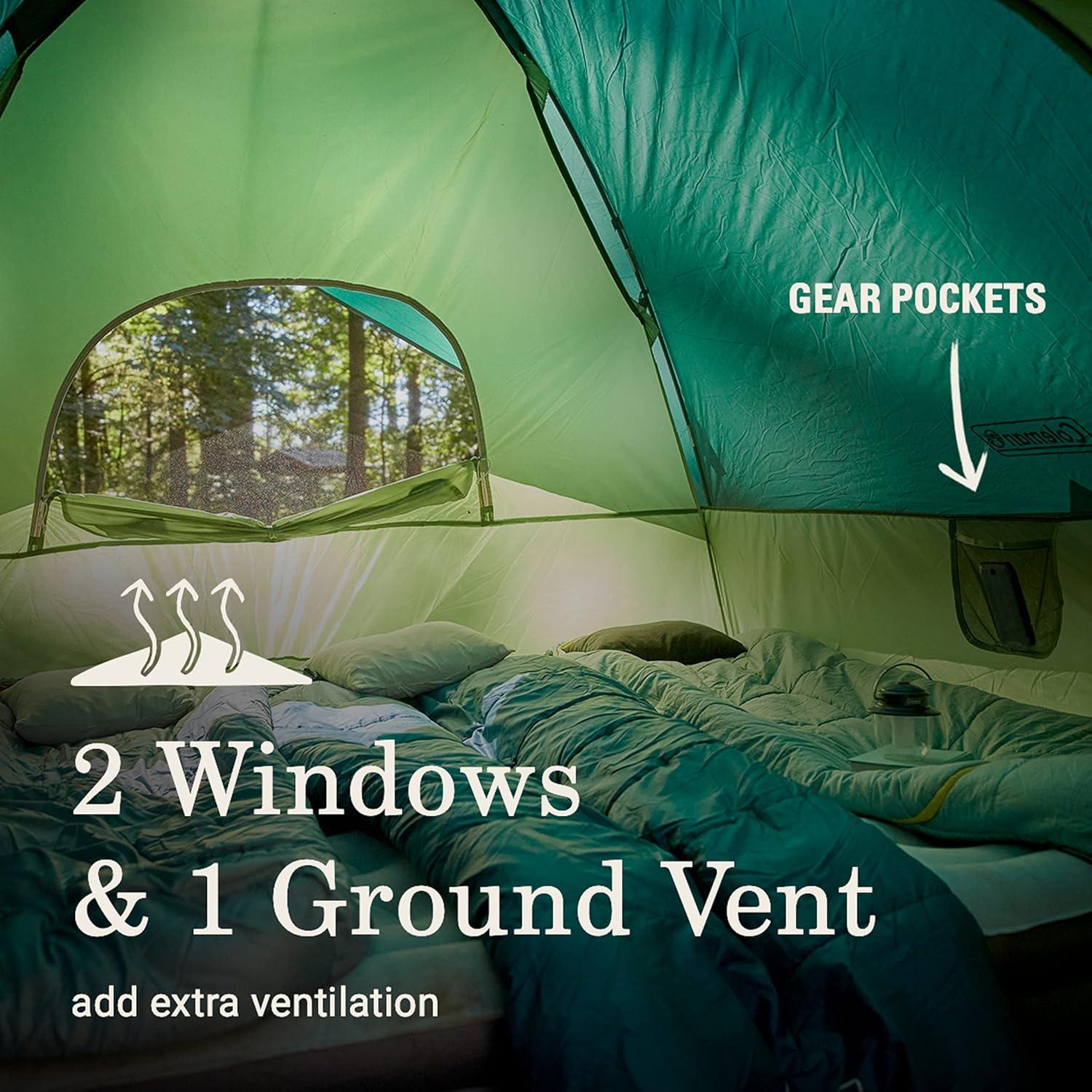 Green Dome 6-Person Weatherproof Camping Tent