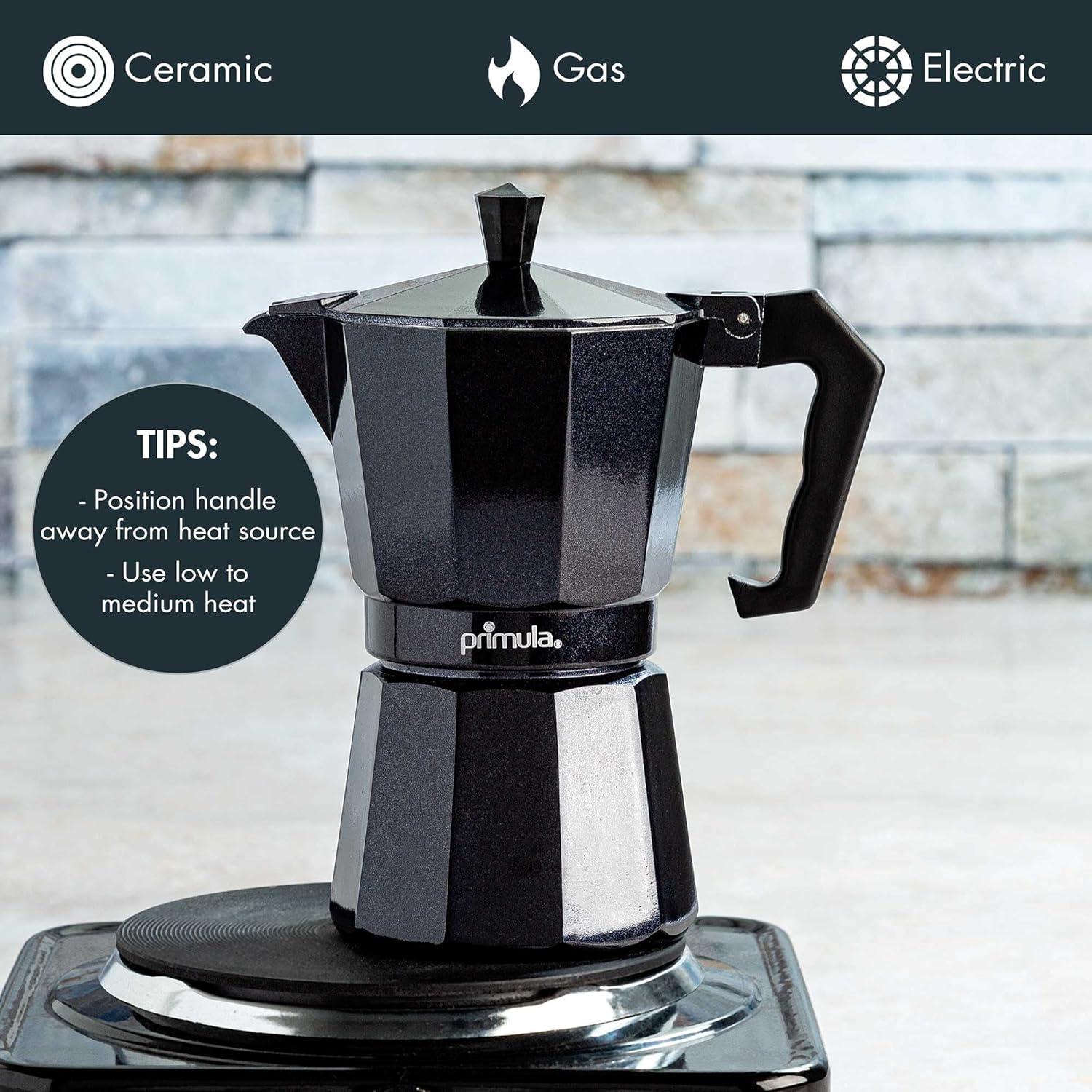 Primula PEBK-3306 6-Cup Aluminum Espresso Coffee Maker, Black